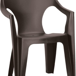 Dante alacsonytámlás műanyag kerti szék, barna