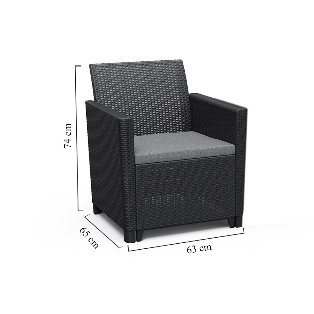 Claire duo műrattan kerti fotel grafit Claire duo műrattan kerti fotel grafit