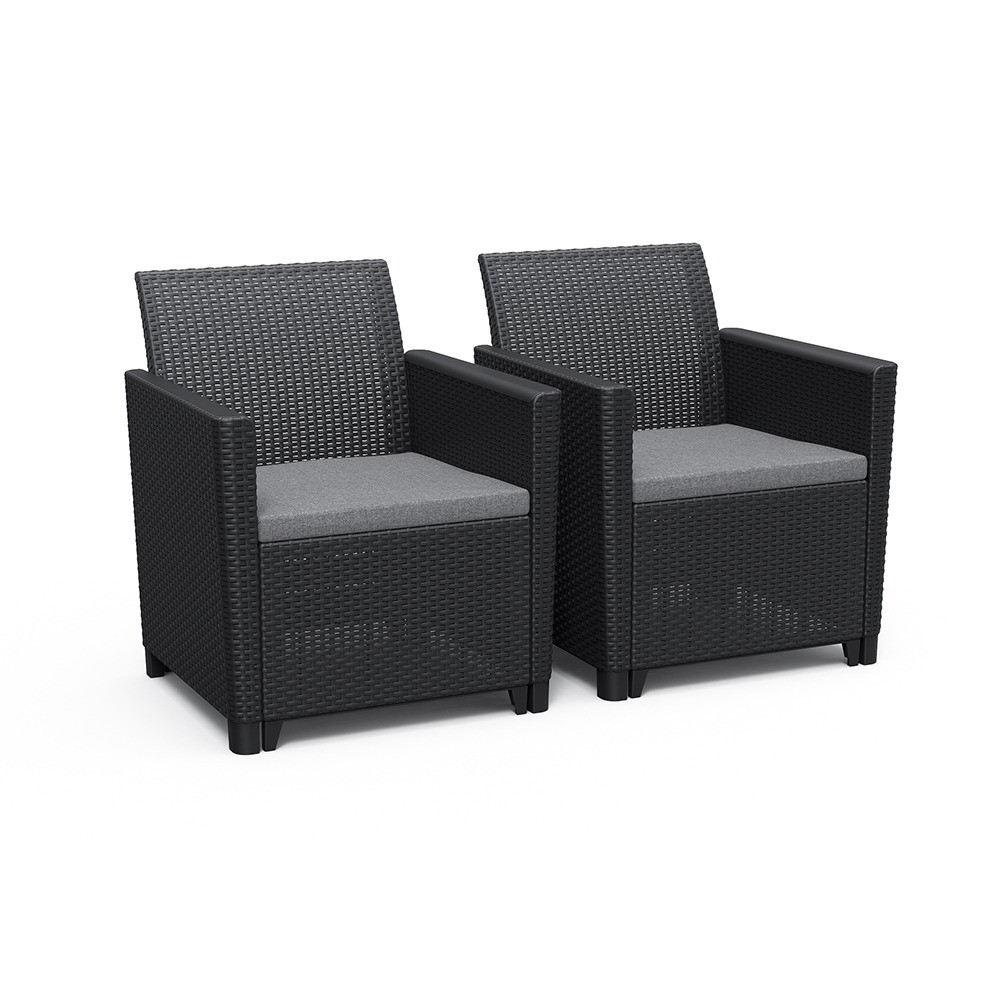 Claire duo műrattan kerti fotel grafit Claire duo műrattan kerti fotel grafit